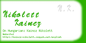 nikolett kaincz business card